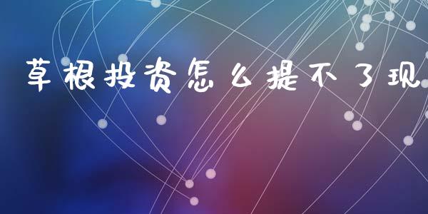 草根投资怎么提不了现_https://wap.hpmsj.cn_基金分析_第1张