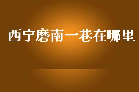 西宁磨南一巷在哪里_https://wap.hpmsj.cn_外汇汇率_第1张