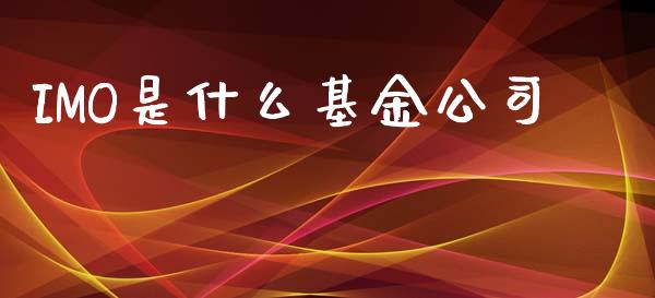 IMO是什么基金公司_https://wap.hpmsj.cn_期货交易_第1张