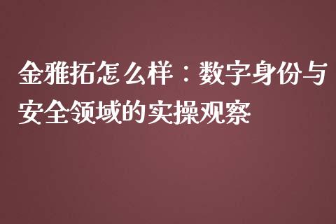 金雅拓怎么样：数字身份与安全领域的实操观察_https://wap.hpmsj.cn_金融机构_第1张