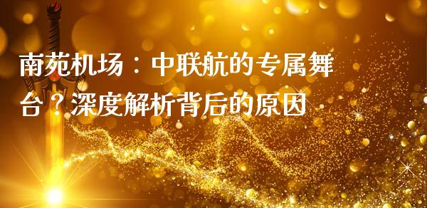 南苑机场：中联航的专属舞台？深度解析背后的原因_https://wap.hpmsj.cn_金融机构_第1张