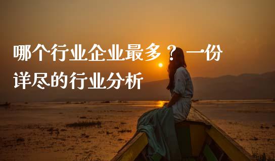 哪个行业企业最多？ 一份详尽的行业分析_https://wap.hpmsj.cn_债券投资_第1张