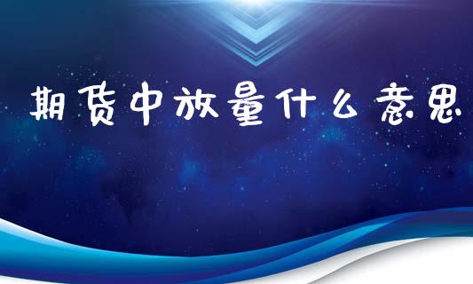 期货中放量什么意思_https://wap.hpmsj.cn_债券投资_第1张