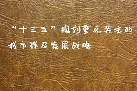“十三五”规划重点关注的城市群及发展战略_https://wap.hpmsj.cn_基金分析_第1张