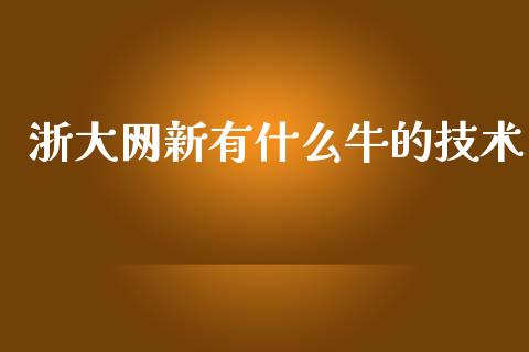 浙大网新有什么牛的技术_https://wap.hpmsj.cn_基金分析_第1张