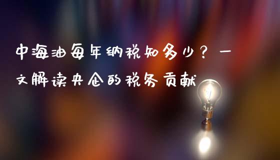 中海油每年纳税知多少？一文解读央企的税务贡献_https://wap.hpmsj.cn_金融机构_第1张
