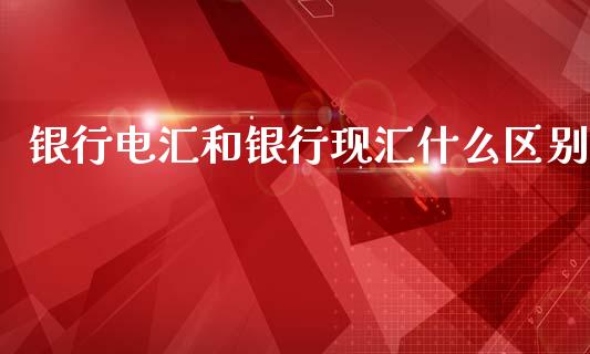 银行电汇和银行现汇什么区别_https://wap.hpmsj.cn_债券投资_第1张