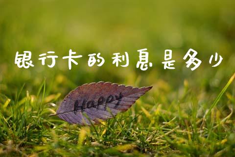 银行卡的利息是多少_https://wap.hpmsj.cn_债券投资_第1张