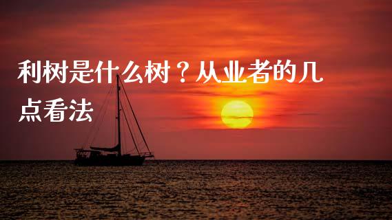 利树是什么树？从业者的几点看法_https://wap.hpmsj.cn_金融机构_第1张