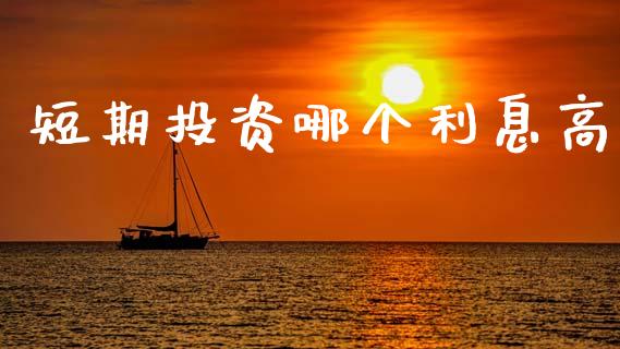 短期投资哪个利息高_https://wap.hpmsj.cn_外汇汇率_第1张