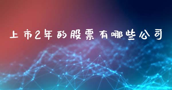 上市2年的股票有哪些公司_https://wap.hpmsj.cn_基金分析_第1张