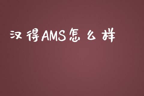 汉得AMS怎么样_https://wap.hpmsj.cn_财经时评_第1张
