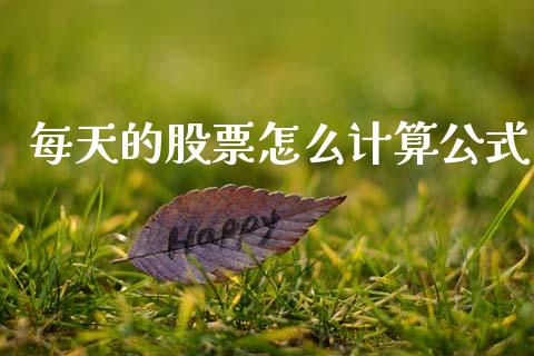 每天的股票怎么计算公式_https://wap.hpmsj.cn_外汇汇率_第1张