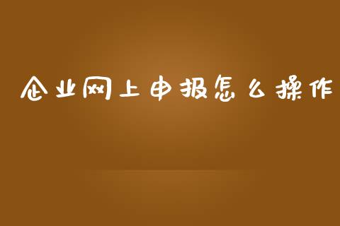 企业网上申报怎么操作_https://wap.hpmsj.cn_外汇汇率_第1张
