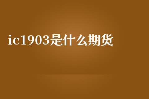 ic1903是什么期货_https://wap.hpmsj.cn_基金分析_第1张
