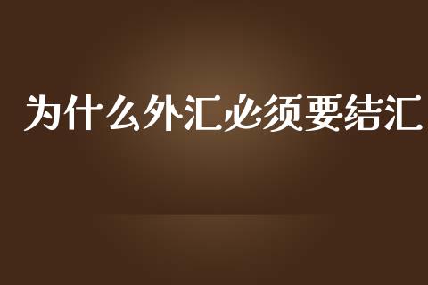 为什么外汇必须要结汇_https://wap.hpmsj.cn_债券投资_第1张