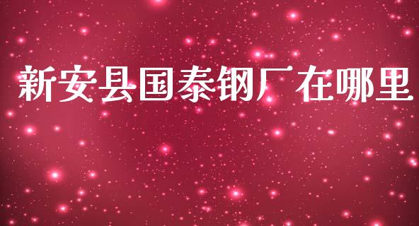 新安县国泰钢厂在哪里_https://wap.hpmsj.cn_基金分析_第1张