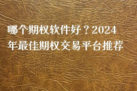 哪个期权软件好？2024年最佳期权交易平台推荐_https://wap.hpmsj.cn_债券投资_第1张