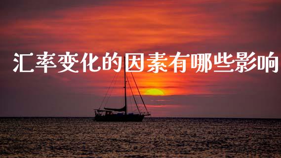 汇率变化的因素有哪些影响_https://wap.hpmsj.cn_外汇汇率_第1张