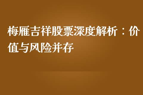 梅雁吉祥股票深度解析：价值与风险并存_https://wap.hpmsj.cn_外汇汇率_第1张
