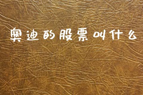 奥迪的股票叫什么_https://wap.hpmsj.cn_财经时评_第1张