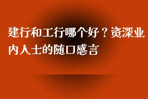 建行和工行哪个好？资深业内人士的随口感言_https://wap.hpmsj.cn_期货交易_第1张