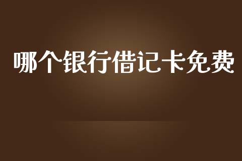 哪个银行借记卡免费_https://wap.hpmsj.cn_基金分析_第1张
