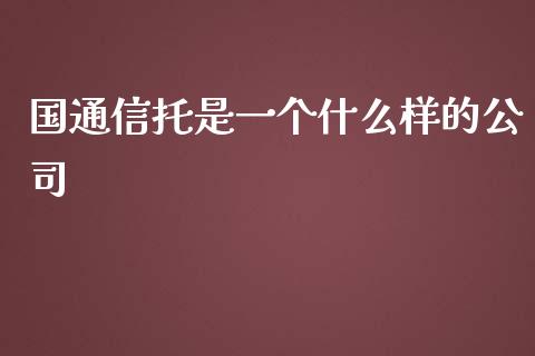 国通信托是一个什么样的公司_https://wap.hpmsj.cn_财经时评_第1张
