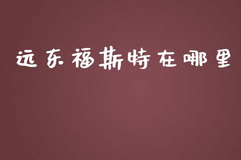远东福斯特在哪里_https://wap.hpmsj.cn_金融机构_第1张