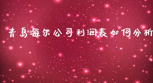 青岛海尔公司利润表如何分析_https://wap.hpmsj.cn_外汇汇率_第1张