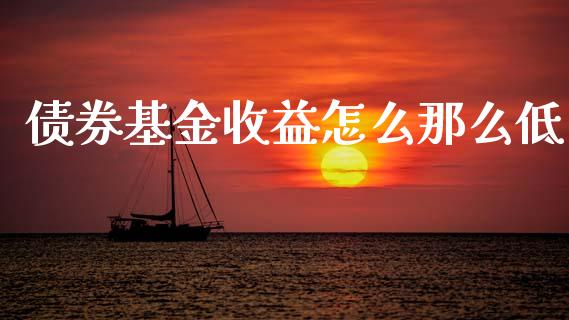 债券基金收益怎么那么低_https://wap.hpmsj.cn_债券投资_第1张