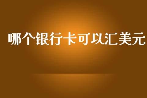 哪个银行卡可以汇美元_https://wap.hpmsj.cn_基金分析_第1张