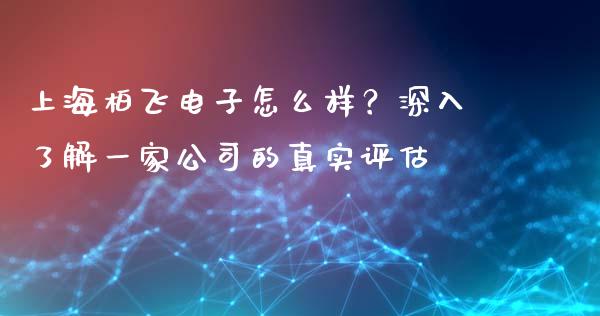 上海柏飞电子怎么样？深入了解一家公司的真实评估_https://wap.hpmsj.cn_财经时评_第1张