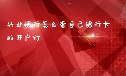 兴业银行怎么查自己银行卡的开户行_https://wap.hpmsj.cn_期货交易_第1张
