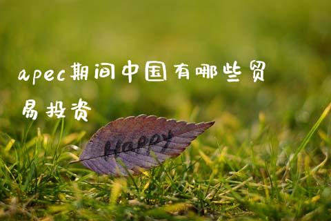 apec期间中国有哪些贸易投资_https://wap.hpmsj.cn_期货交易_第1张