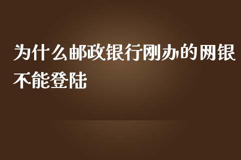 为什么邮政银行刚办的网银不能登陆_https://wap.hpmsj.cn_金融机构_第1张