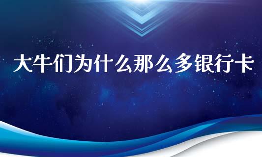 大牛们为什么那么多银行卡_https://wap.hpmsj.cn_债券投资_第1张