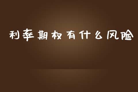 利率期权有什么风险_https://wap.hpmsj.cn_财经时评_第1张