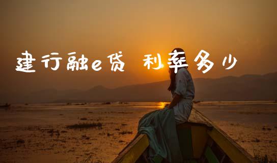 建行融e贷 利率多少_https://wap.hpmsj.cn_外汇汇率_第1张