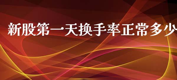 新股第一天换手率正常多少_https://wap.hpmsj.cn_期货交易_第1张