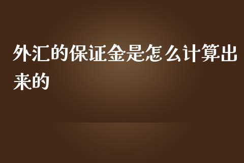 外汇的保证金是怎么计算出来的_https://wap.hpmsj.cn_金融机构_第1张