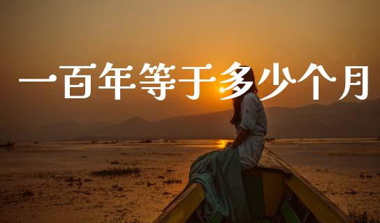 一百年等于多少个月_https://wap.hpmsj.cn_基金分析_第1张