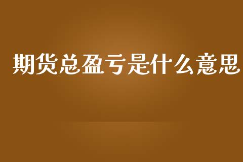 期货总盈亏是什么意思_https://wap.hpmsj.cn_期货交易_第1张