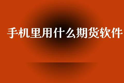 手机里用什么期货软件_https://wap.hpmsj.cn_基金分析_第1张