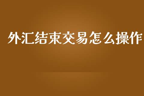 外汇结束交易怎么操作_https://wap.hpmsj.cn_财经时评_第1张