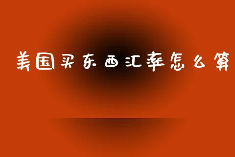 美国买东西汇率怎么算_https://wap.hpmsj.cn_期货交易_第1张