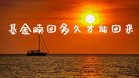 基金赎回多久才能回来_https://wap.hpmsj.cn_财经时评_第1张