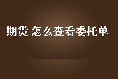 期货 怎么查看委托单_https://wap.hpmsj.cn_基金分析_第1张