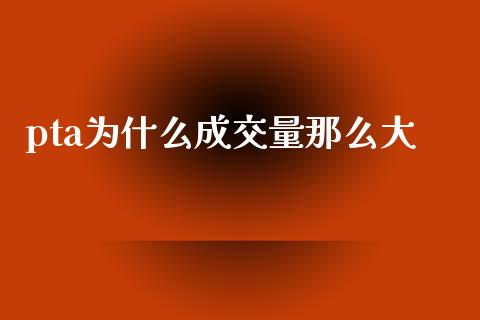pta为什么成交量那么大_https://wap.hpmsj.cn_期货交易_第1张