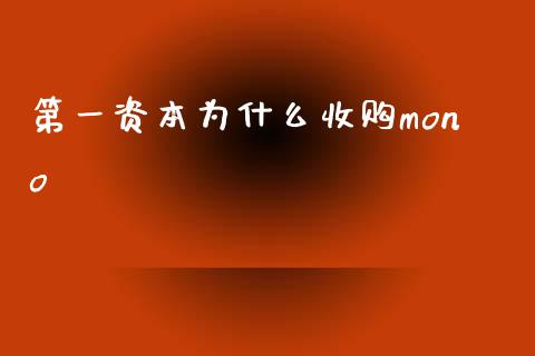 第一资本为什么收购mono_https://wap.hpmsj.cn_期货交易_第1张